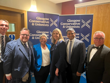 Rt Hon Penny Mordaunt MP alongside Glasgow's elected Conservative and Unionist representatives and the association vice-chair for fundraising